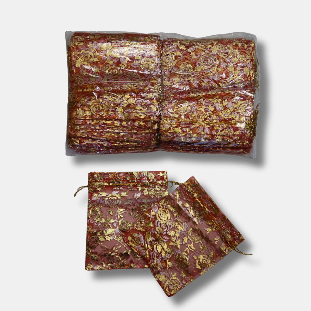Tül Kese Desenli 12x15 cm 100'lü Paket