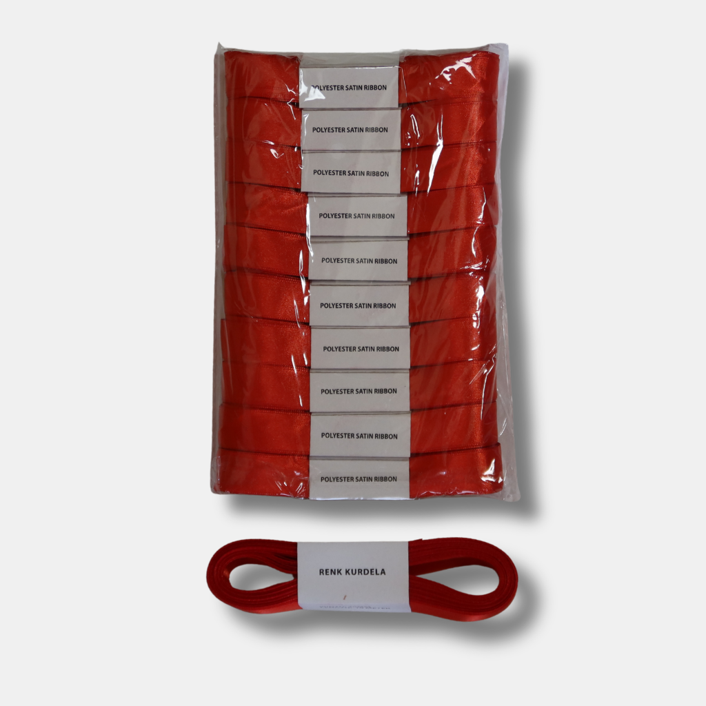 Saten Kurdele 2 cm 10 Metre 10'lu Paket