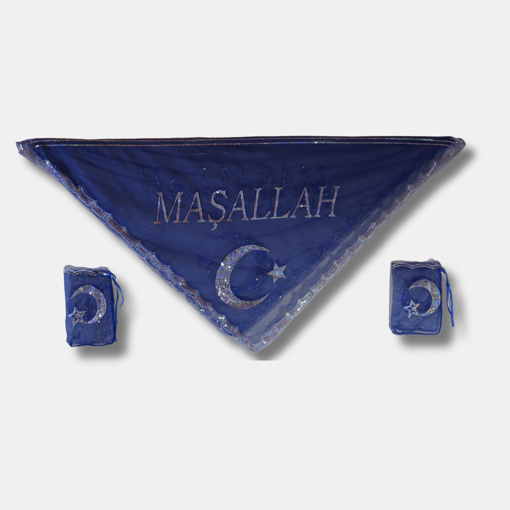 Kına Örtüsü Maşallah Mavi