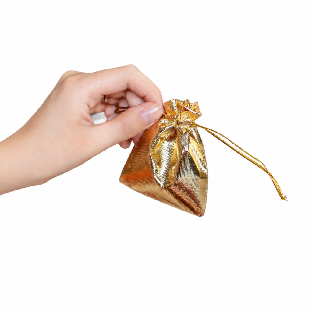 Lameli Altın Kese 7x9 cm 50'li Paket