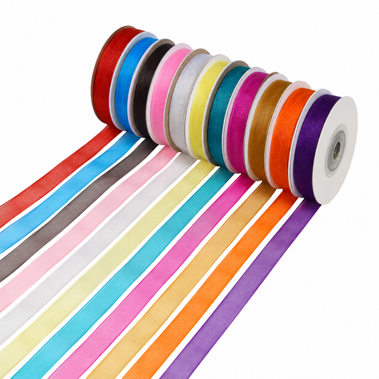 Organze Kurdele 1 cm 25 Yard 10'lu Paket Renkleri
