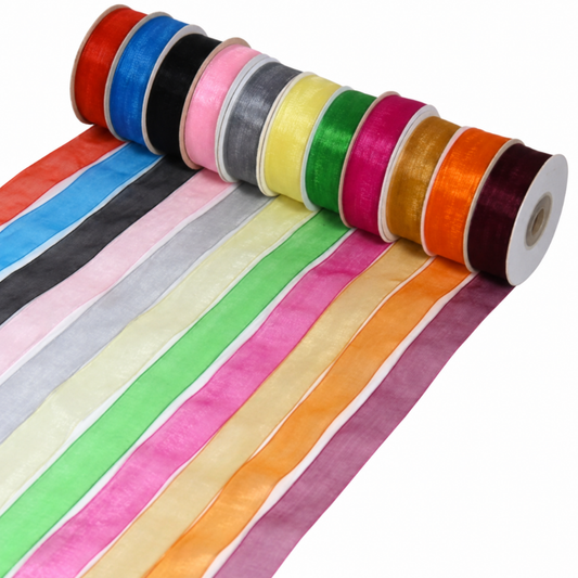 Organze Kurdele 2 cm 25 Yard 5'li Paket Renkleri
